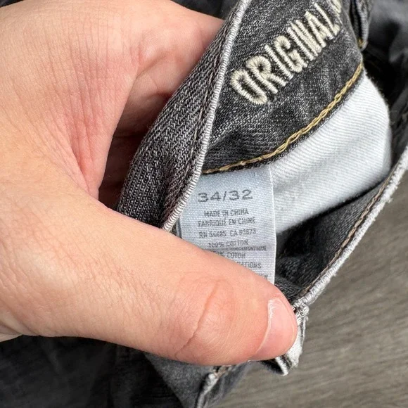 American Eagle Outfitters Mens Jeans Gray Wash Straight Fit 34x32 - Picture 4 of 7